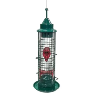 Wild Bird Feeder Outdoor Squirrel-Proof Hanging Garden Seed Food Port with Perches Bird Cage Fee