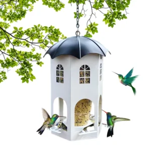 Outdoor Yards Hanging Castle Hollow Metal Bird Feeder Castle Style Bird Feeder Outdoor Garden Bird Feeder Feeding Bird House